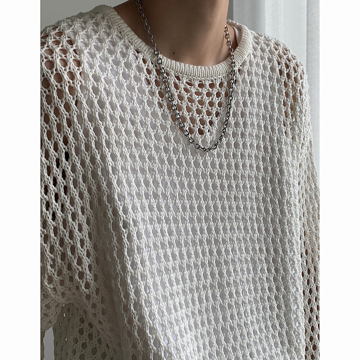 Lazy Breeze Hollow Knit Blouse