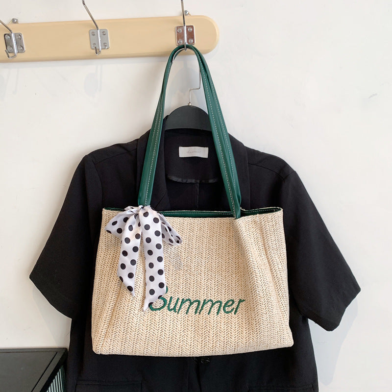 Fashion Large-Capacity Shoulder Bag Wild Straw Beach Tote Bag