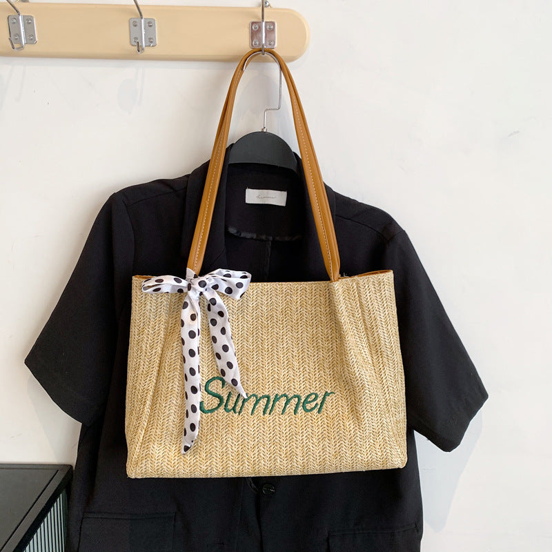 Fashion Large-Capacity Shoulder Bag Wild Straw Beach Tote Bag