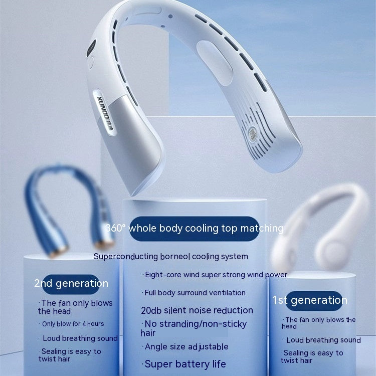 Rechargeable Portable Office Sports Neck-hanging Fan