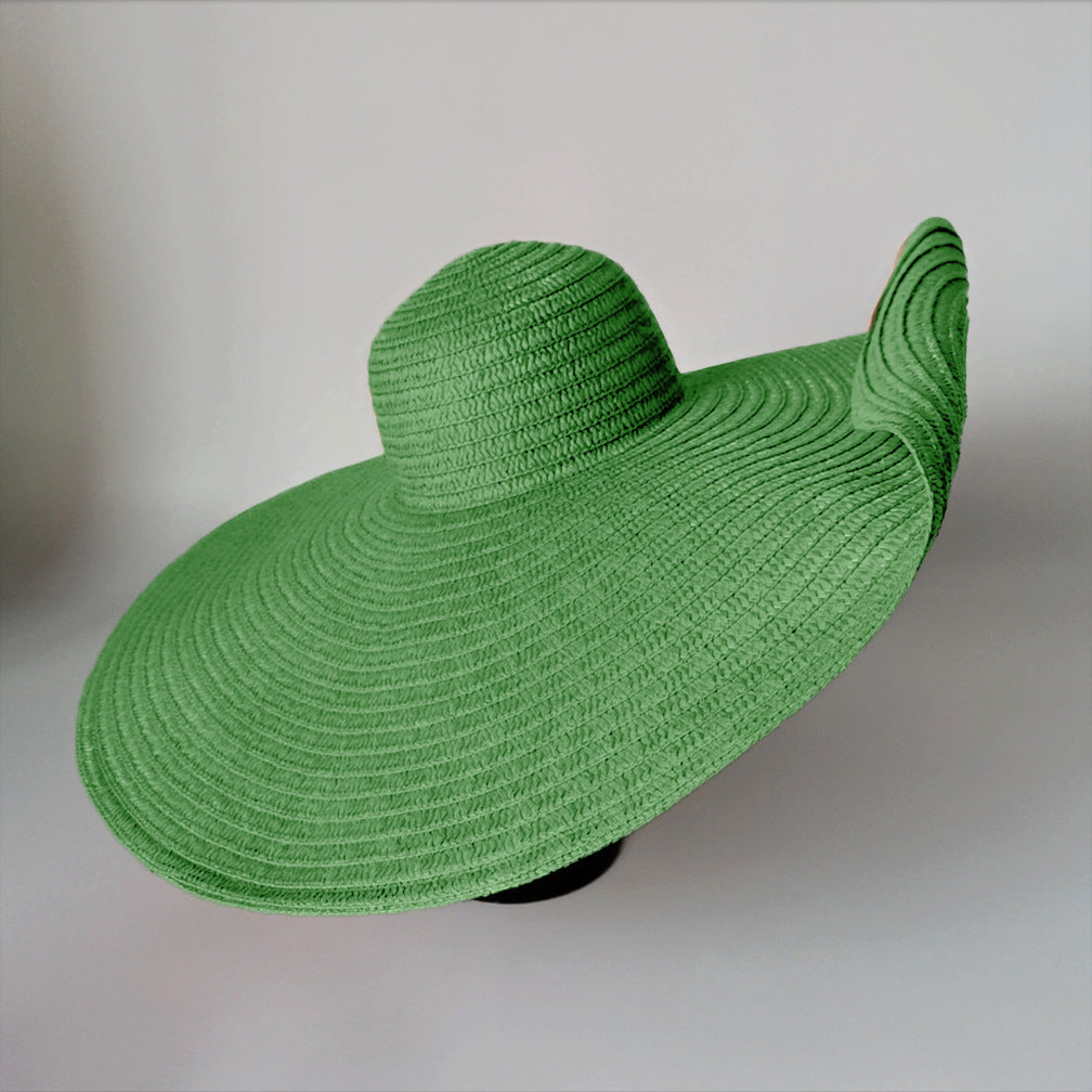 Super Large Brim Straw Hat Female Foldable Beach Hat