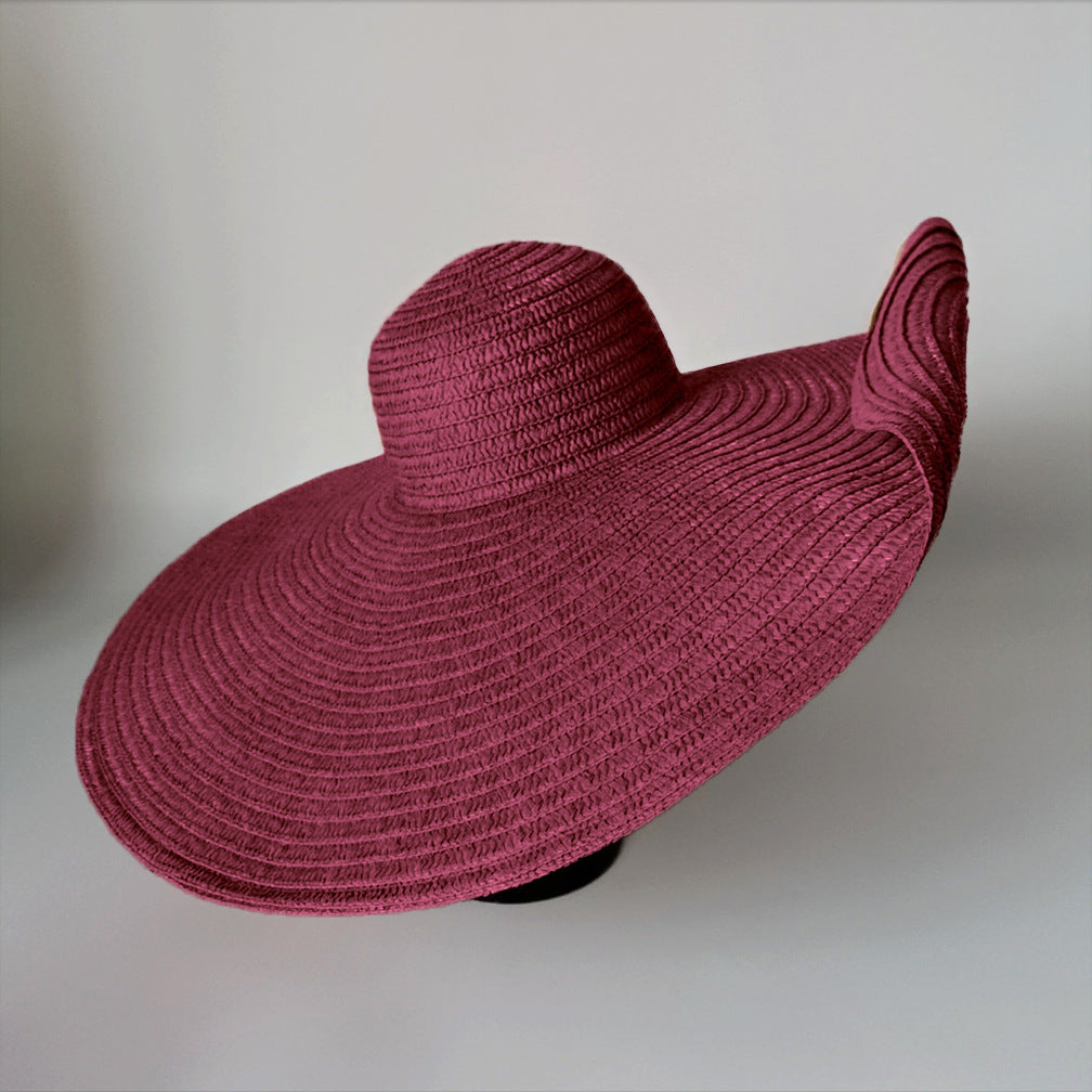 Super Large Brim Straw Hat Female Foldable Beach Hat