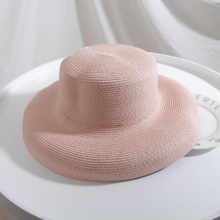 Hepburn Style Retro Lampshade Straw Hat Foldable
