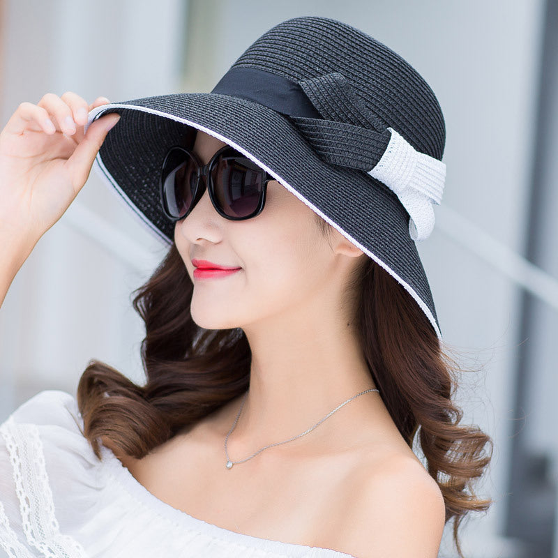 Korean Style Hat Women's Spring Summer Sun Hat Foldable