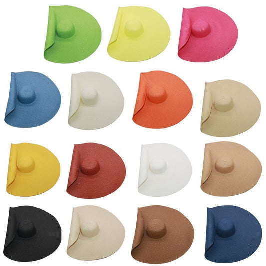 Super Large Brim Straw Hat Female Foldable Beach Hat