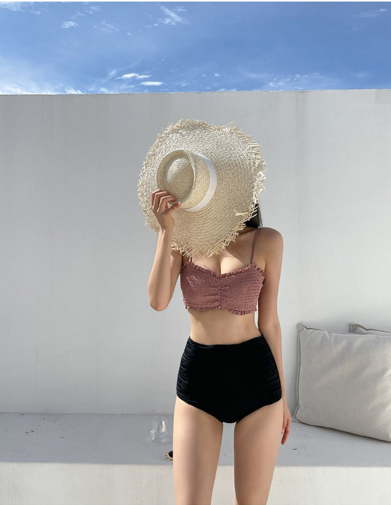 Women's Split Bikini Retro High Waist