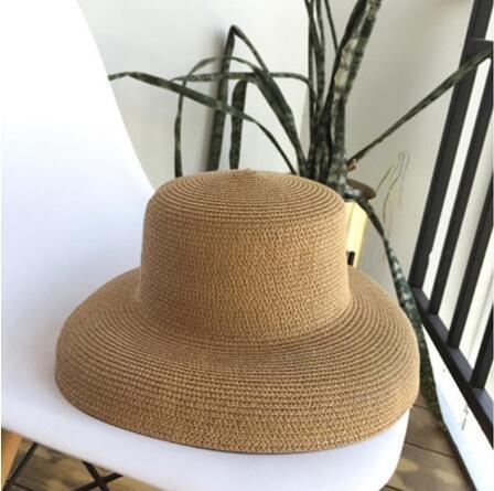 Hepburn Style Retro Lampshade Straw Hat Foldable