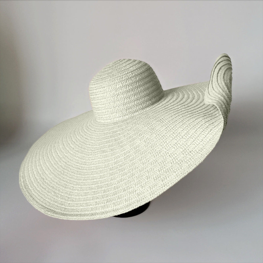 Super Large Brim Straw Hat Female Foldable Beach Hat