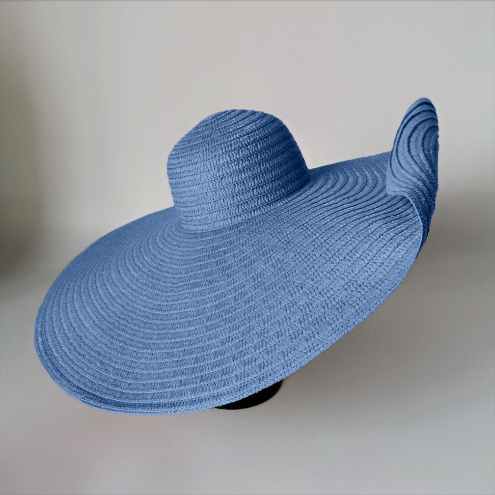 Super Large Brim Straw Hat Female Foldable Beach Hat