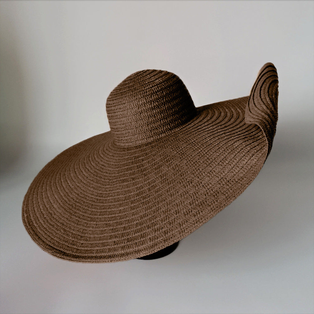Super Large Brim Straw Hat Female Foldable Beach Hat