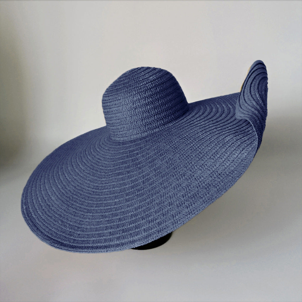 Super Large Brim Straw Hat Female Foldable Beach Hat