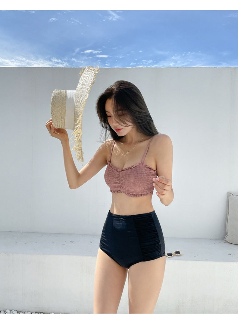 Women's Split Bikini Retro High Waist
