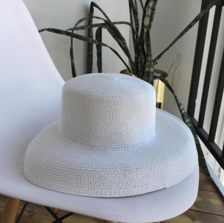 Hepburn Style Retro Lampshade Straw Hat Foldable