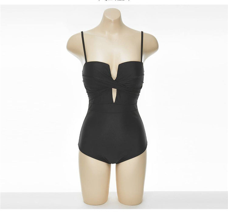 Small Chest Push Up Spaghetti Straps One-piece Swimsuit