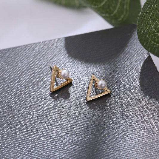 Hollow Diamond Square Stud Earrings