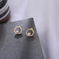 Hollow Diamond Square Stud Earrings