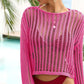 Beach Cover Hollow-out Knitted Blouse