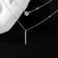 S925 Silver Color Double Chain Long Stick Micro Pave Zircon Round Pendant Necklaces For Women Trendy Jewelry