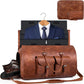 Fashion Waterproof Large Leather Convertible Tote Garment Travel Bag
