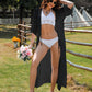 Women's Sexy Hand Crochet Hollow Perspective Loose Beach Bikini Blouse