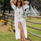Women's Sexy Hand Crochet Hollow Perspective Loose Beach Bikini Blouse