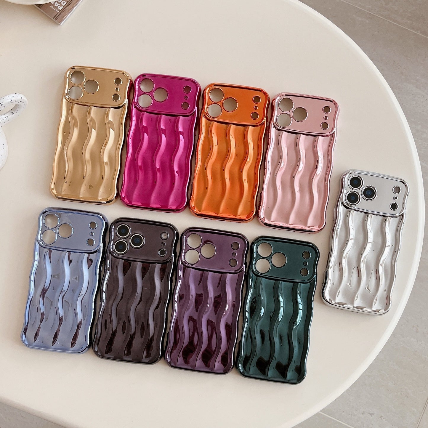 Solid Color Plating Advanced Sense Stripe Phone Case